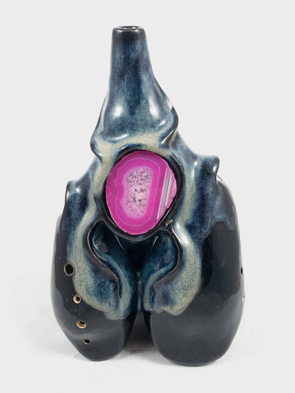 Huaca B3, E4, E3 — hand-built stoneware with agate, Clay Instruments