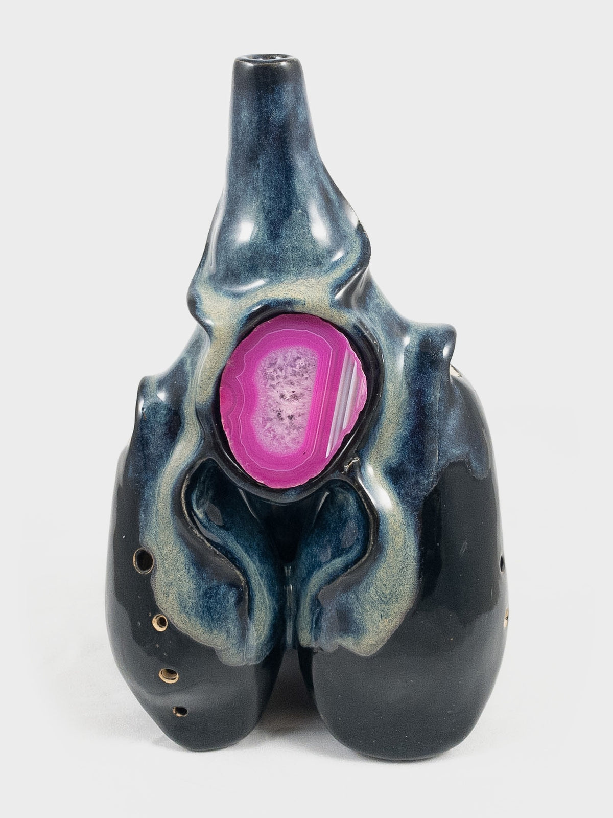Huaca B3, E4, E3 — hand-built stoneware with agate, Clay Instruments