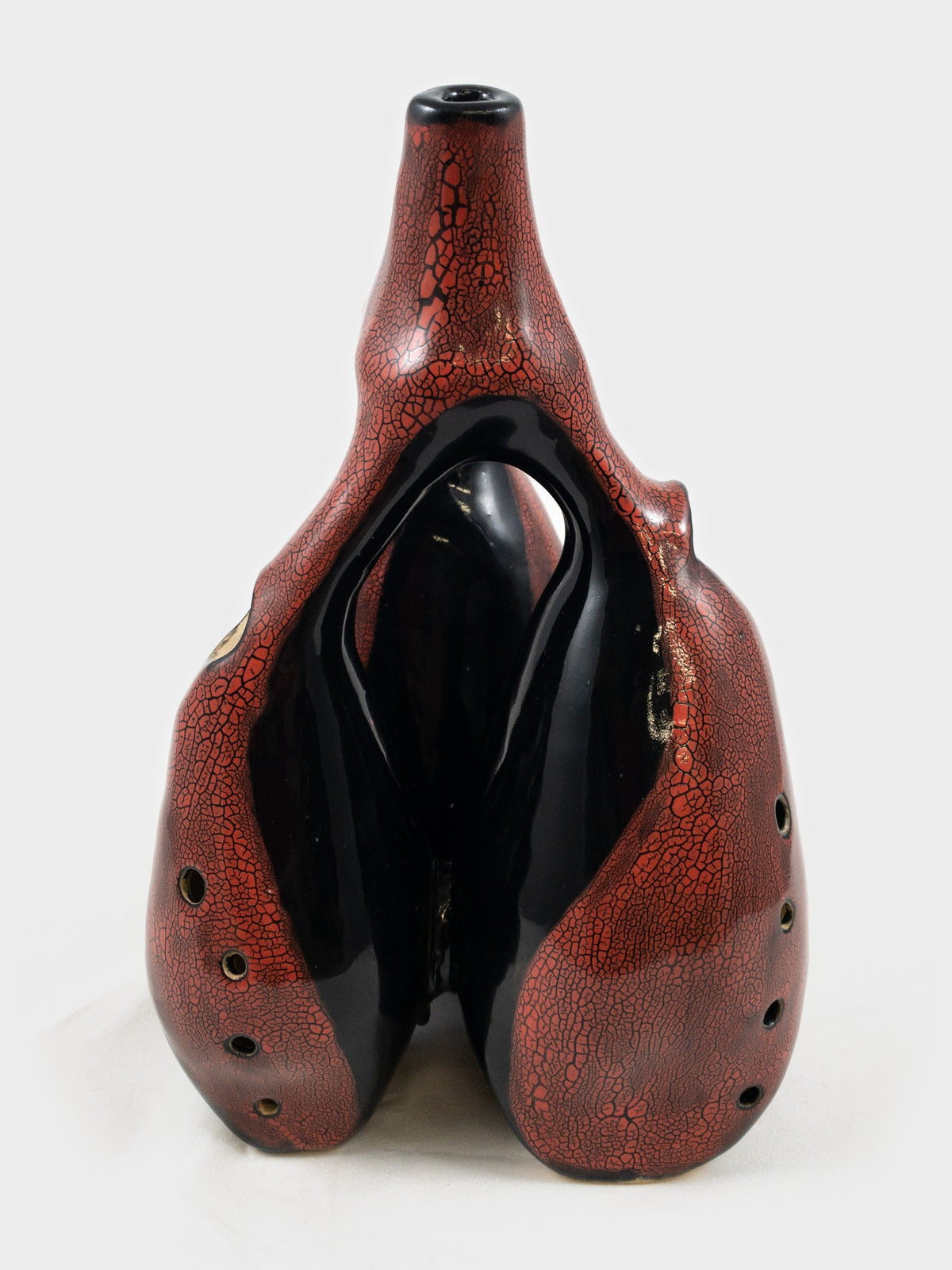 Huaca B3, Fis4, Fis3 - hand-built stoneware, red crackle glaze, Clay Instruments