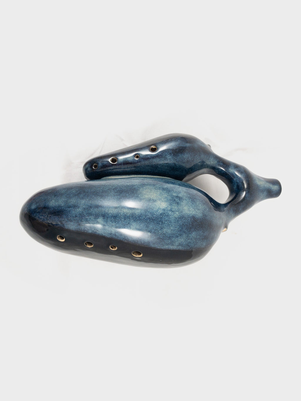 Double ocarina G3, G4 — hand-built stoneware, Clay Instruments
