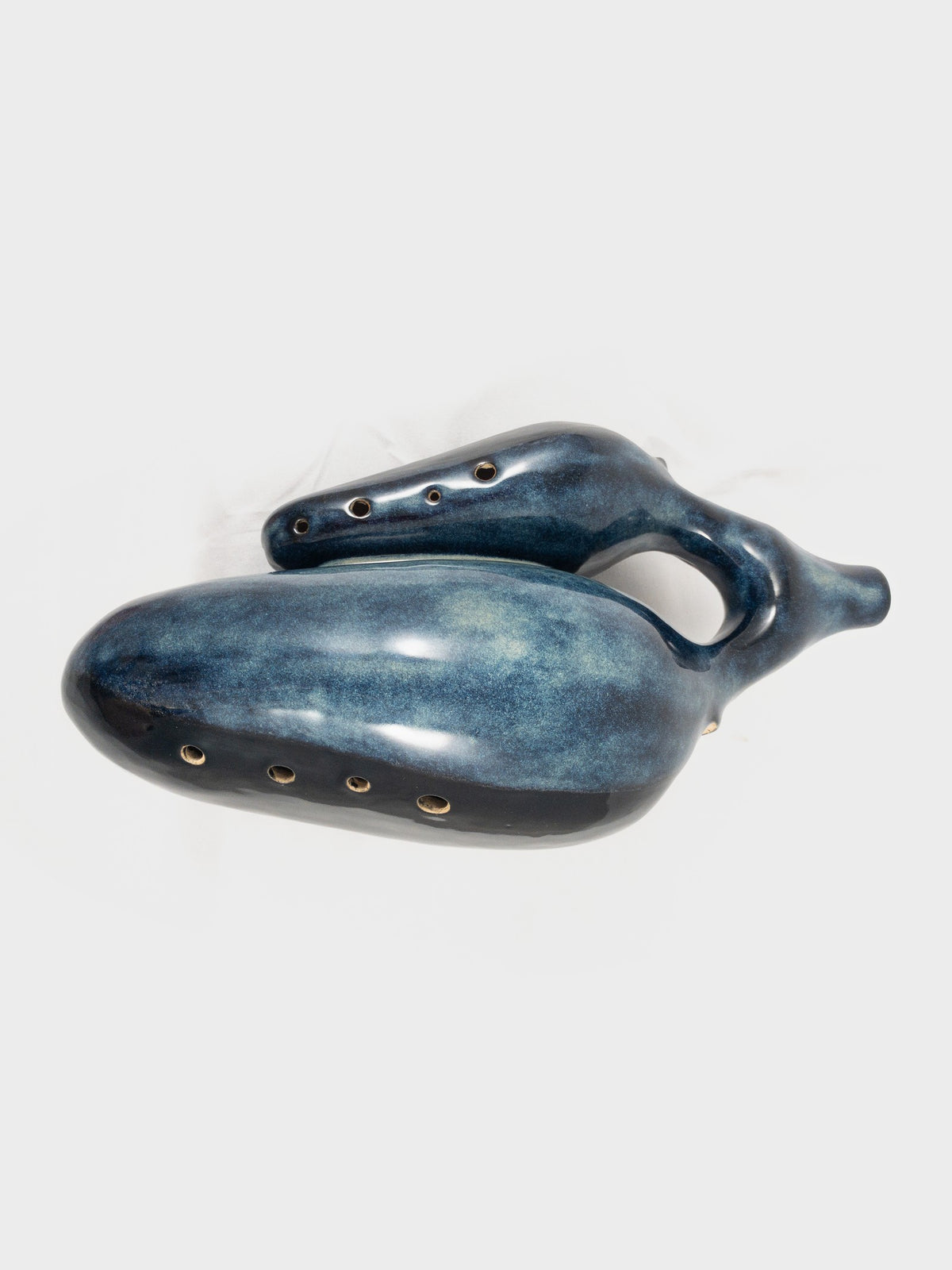 Double ocarina G3, G4 — hand-built stoneware, Clay Instruments