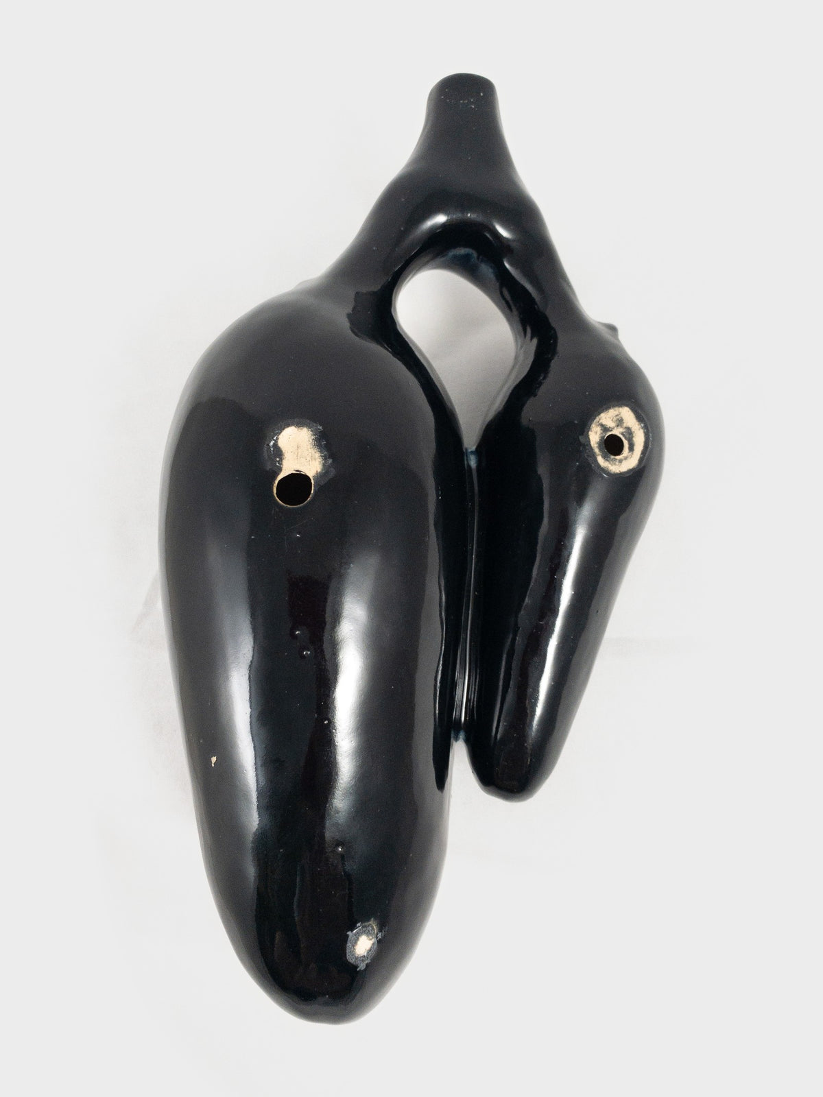 Double ocarina G3, G4 — hand-built stoneware, Clay Instruments